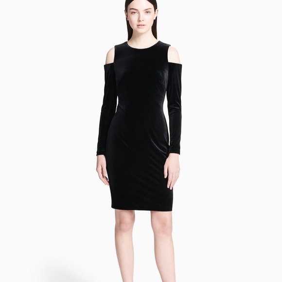 Calvin klein black velvet dress Clearance